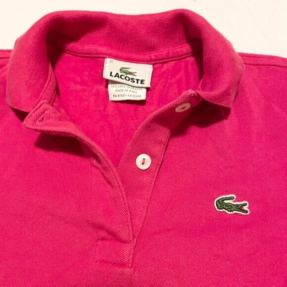 Lacoste Polo Shirt Kids Girl Size‎ 12 Long Sleeve - Picture 2 of 16